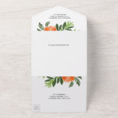 オレンジウォーターカラーフローラガーデングリ結婚ーナリーズ オールインワン招待状 (外側)