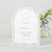 オレンジウォーターカラーフローラ結婚式招待状 招待状 (スタンド正面)