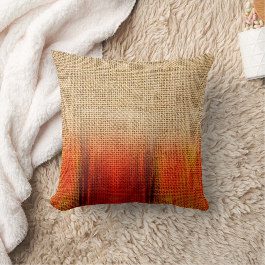 オレンジウォーターカラーブラ素朴プディグラデーションップトス クッション (ブランケット)