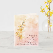 オレンジウォーターカラーポシー悔やみや弔慰サンキュー カード (黄色い花)