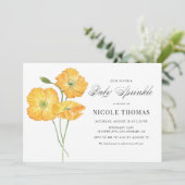 オレンジウォーターカラーポピーフローラベビー散水 招待状 (スタンド正面)