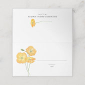 オレンジウォーターカラーポピー夏のフローラ結婚ズ プレイスカード (外部開封)