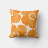 オレンジウォーターカラーポピー装飾用クッション クッション (正面)