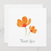 オレンジウォーターカラーポピー サンキューカード (正面/裏面)