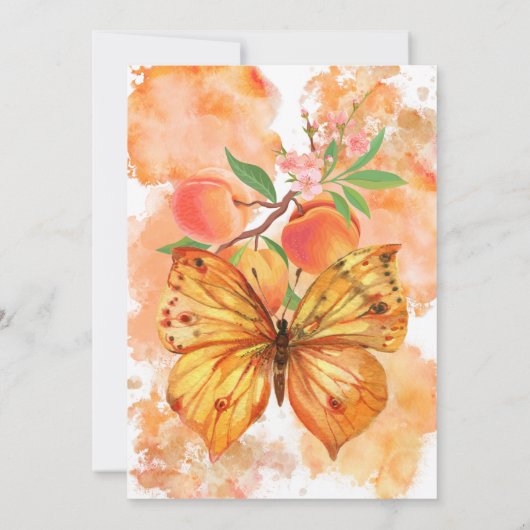 オレンジウォーターカラーマザーズデイブランチ招待状 招待状 (裏面)