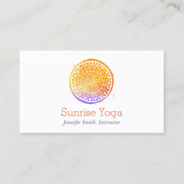 オレンジウォーターカラーマンダラヨガとウェルネス 名刺
