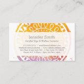 オレンジウォーターカラーマンダラヨガとウェルネス 名刺 (裏面)