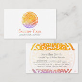 オレンジウォーターカラーマンダラヨガとウェルネス 名刺 (正面/裏面)