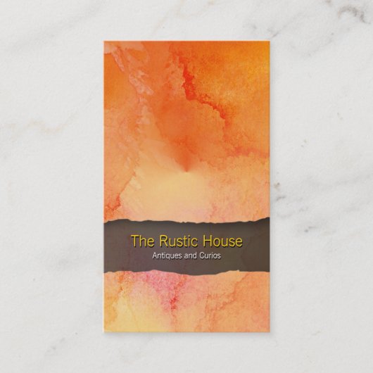 オレンジウォーターカラー洗浄小売り取引名刺 名刺 (正面)