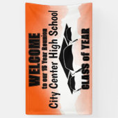 オレンジウォーター縁どカラークラス懇親会へようこそ 横断幕 (縦)