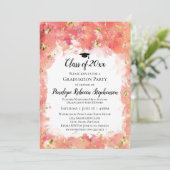 オレンジウォーター金ゴールド（ばちゃばちゃ）跳ねる卒業パーティー 招待状 (スタンド正面)