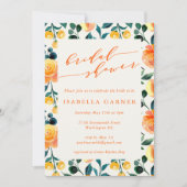 オレンジウォー素朴タカラーボタニカルブライダルシャワー 招待状 (正面)