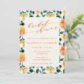 オレンジウォー素朴タカラーボタニカルブライダルシャワー 招待状 (スタンド正面)