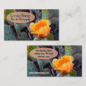 オレンジウチワサボテンのオプンティアのサボテンの花の写真 名刺 (正面/裏面)