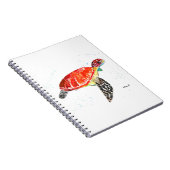 オレンジウミガメの水彩沿岸熱帯産 ノートブック (右側)