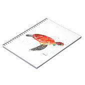 オレンジウミガメの水彩沿岸熱帯産 ノートブック (左側)