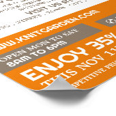 オレンジウールショップロゴ、編み物店、ヤーンストア ポスター (角)