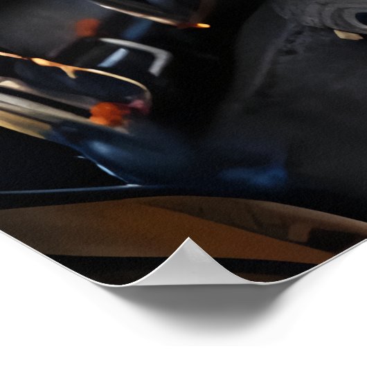 オレンジエイリアンの街 | AIアートポスター ポスター (角)