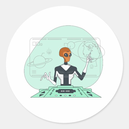 オレンジエイリアン ラウンドシール (正面)