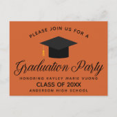 オレンジエクセシションパーティー招待状 ポストカード (正面)