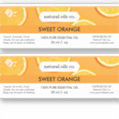 オレンジエッセンシャル油フレグランスボトルラベル シール (正面)