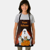 オレンジエプロン おばけ ハロウィン 墓場 エプロン (インサイチュ)