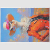 オレンジエレガンス素朴オストリッチ春フローラ 薄葉紙 (正面)