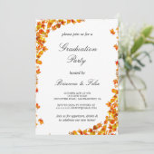 オレンジエレガントとイエローのフローラ卒業パーティー 招待状 (スタンド正面)