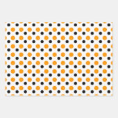 オレンジエレガントとブラックの水玉模様 ラッピングペーパーシート (正面2)