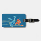 オレンジエレガントと青の蓮の花 ラゲッジタグ (正面横)