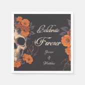 オレンジエレガントの花祝は永遠のカクテル スタンダードカクテルナプキン (正面)