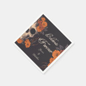 オレンジエレガントの花祝は永遠のカクテル スタンダードカクテルナプキン (角)