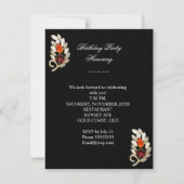 オレンジエレガントアンバージュエルバースデーパーティー 招待状 (裏面)