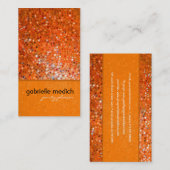オレンジエレガントグリッターパーティープランナー名刺 名刺 (正面/裏面)
