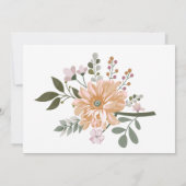 オレンジエレガントフラワーズリースホリデーカード 招待状 (裏面)