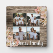 オレンジエレガントフローラパーソナライズされた4枚 フォトプラーク (正面)