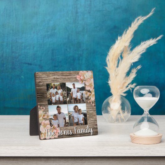 オレンジエレガントフローラパーソナライズされた4枚 フォトプラーク (インサイチュ)