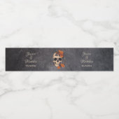 オレンジエレガントフローラミニマル結婚スカル ペットボトルラベル (シングルラベル)