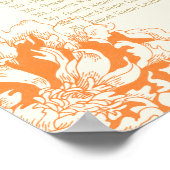 オレンジエレガントフローラ牡丹結婚の座席 ポスター (角)