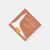 オレンジエレガント秋の結婚式ガウンブライダルシャワー スタンダードカクテルナプキン (角)