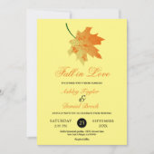 オレンジエレガント紅葉イエローフローラ結婚ズ 招待状 (正面)