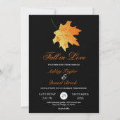 オレンジエレガント紅葉ブラックフローラ結婚ズ 招待状 (正面)
