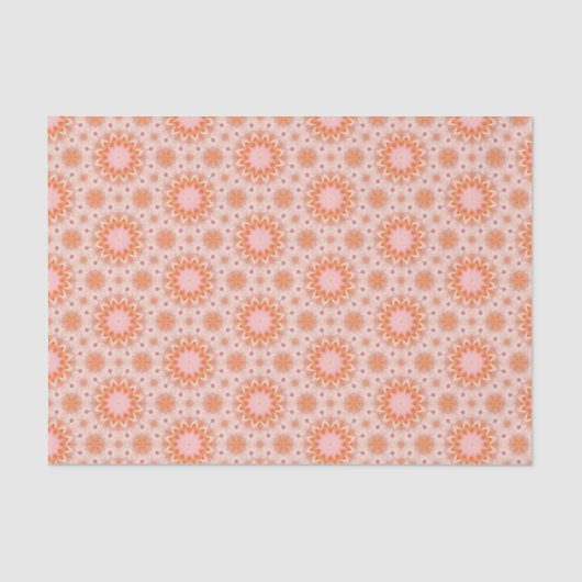 オレンジエレガント色とピンクの幾何モダンパターン 薄葉紙 (正面)