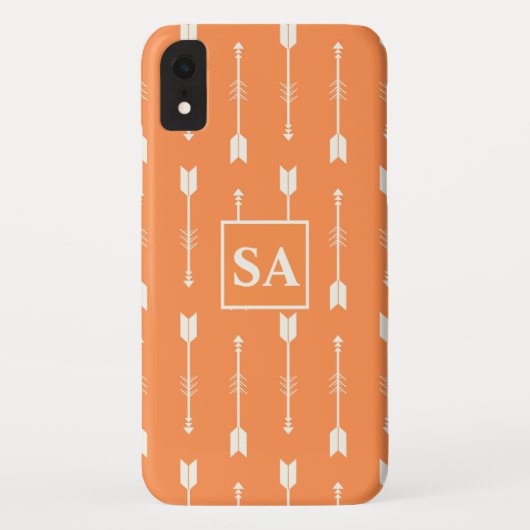 オレンジエレガント色と白の矢印 Case-Mate iPhoneケース (裏面)