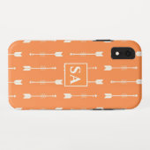 オレンジエレガント色と白の矢印 Case-Mate iPhoneケース (裏面(横))
