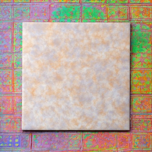 オレンジエレガント色と紫の水彩大理石モダン タイル