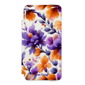 オレンジエレガント色と紫フローラ水色 | iPhone Incipio iPhoneウォレットケース (フォリオ 正面)