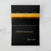 オレンジエレガント色のハートバレンタインデーのパーソナライズ シーズンカード (内部)