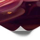 オレンジエレガント色のピンクの青い花を持つ女性 ポスター (角)