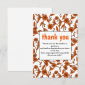 オレンジエレガント色のフローラサンキューカード サンキューカード (正面/裏面)